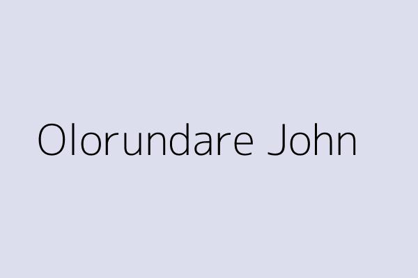 Olorundare John